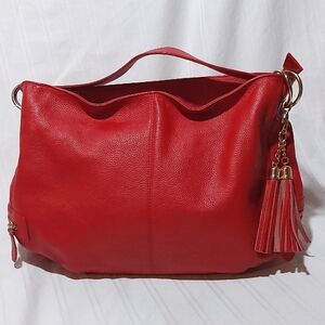 6. Red Leather Women's Bag